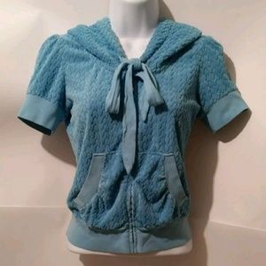 Juicy Couture Sweatshirt Hoodie Sz P Short Sleeve